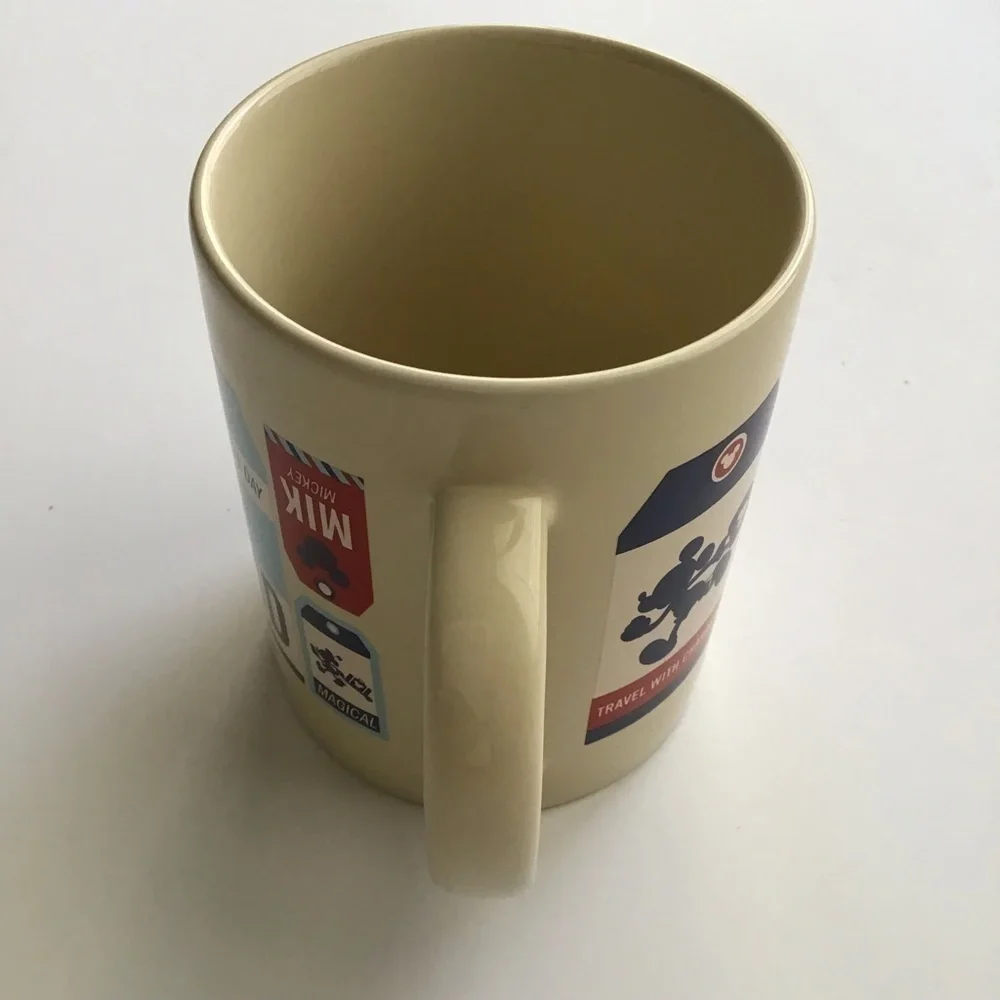 Vintage Disney Parks Luggage Tags Travel Theme Coffee Mug Ceramic Tea Cup MINT